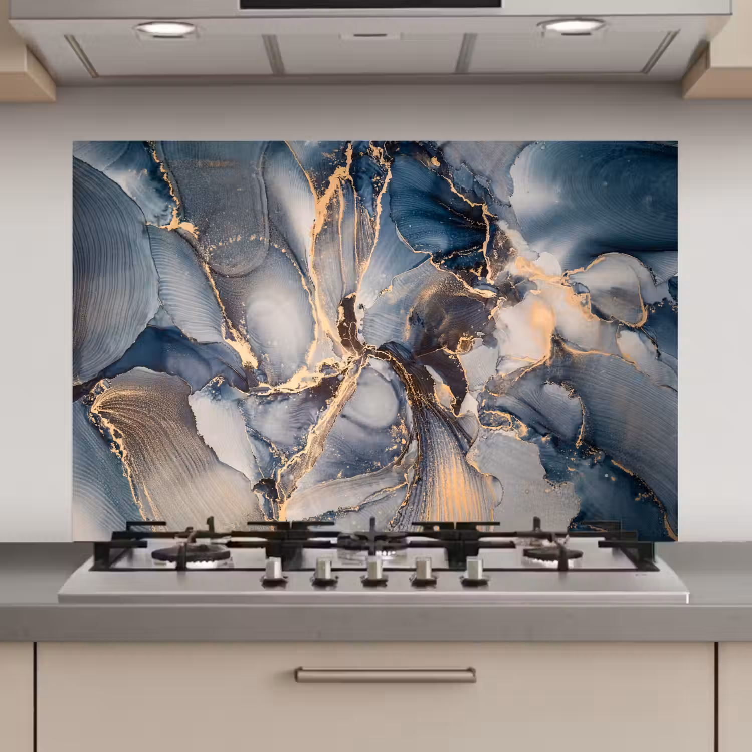 Marmer - Grijs - Blauw - Luxe - Goud keuken achterwand spatscherm klein -3d_website