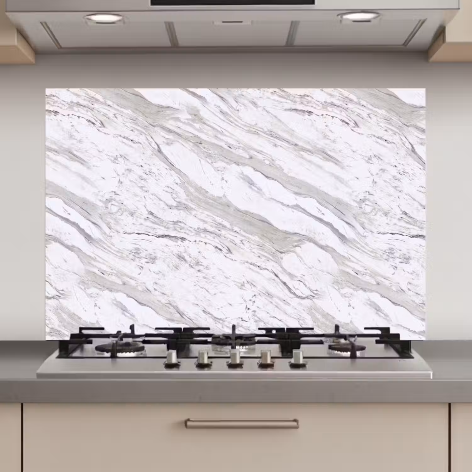 Marmer - Wit - Grijsgroen keuken achterwand spatscherm klein 900 -3d_website