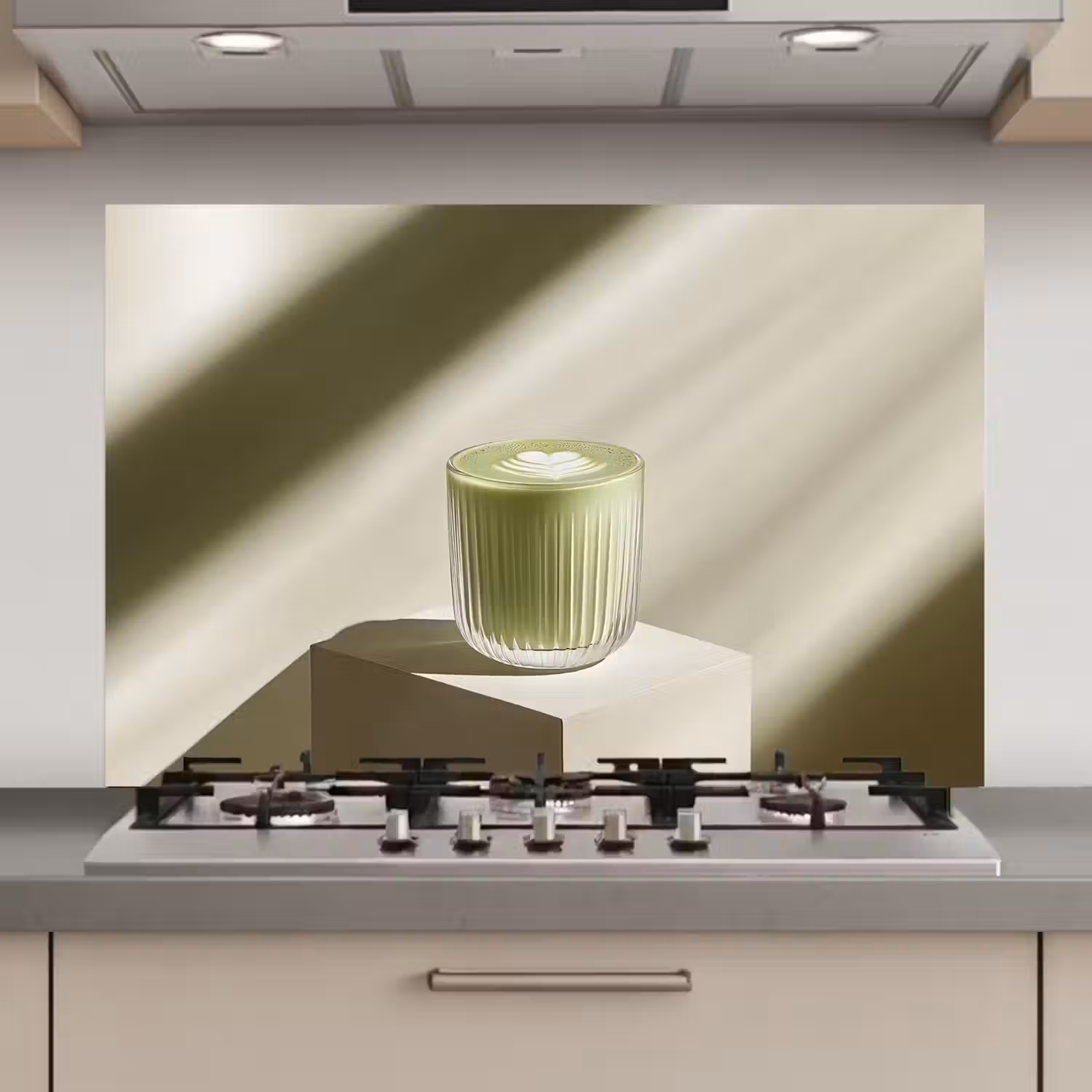 Matcha - Glas - Groen - Minimalistisch keuken achterwand spatscherm klein -3d_website