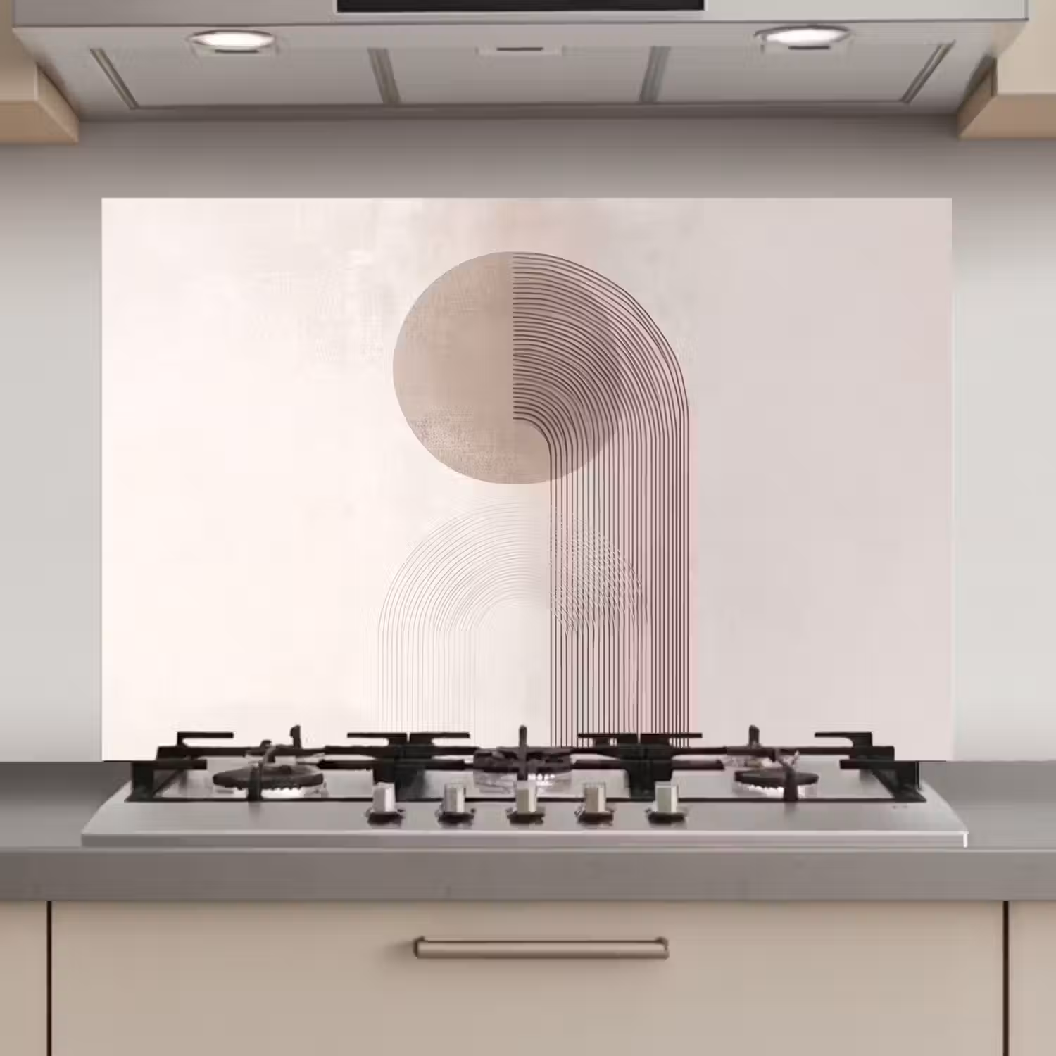 Minimalistisch - Cirkel - Lichtgrijs keuken achterwand spatscherm klein -3d_website