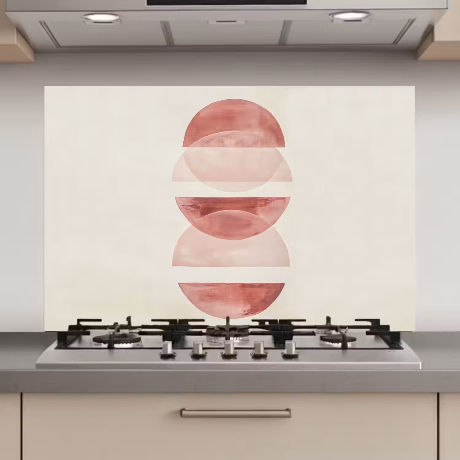 Minimalistisch - Cirkels - Roze keuken achterwand spatscherm klein -3d_website