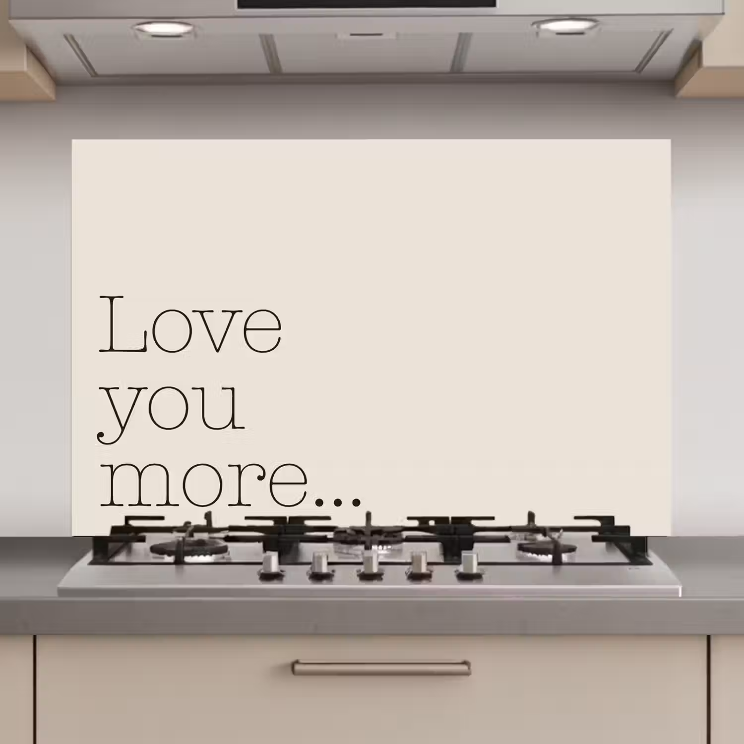 Minimalistisch - Love - Beige keuken achterwand spatscherm klein -3d_website