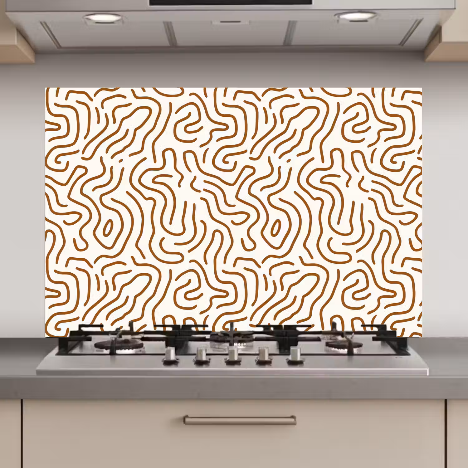 Minimalistisch - Patroon - Terracotta keuken achterwand spatscherm klein 900 -3d_website