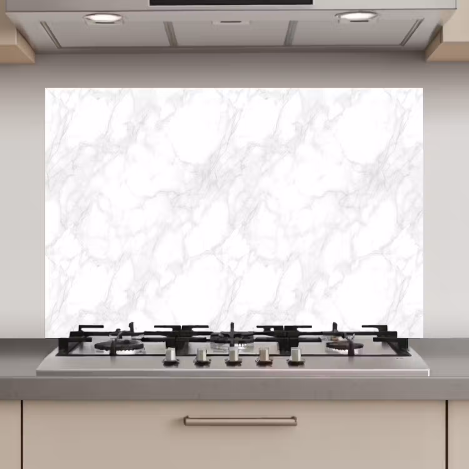 Minimalistisch - Wit - Grijze aders keuken achterwand spatscherm klein 900 -3d_website
