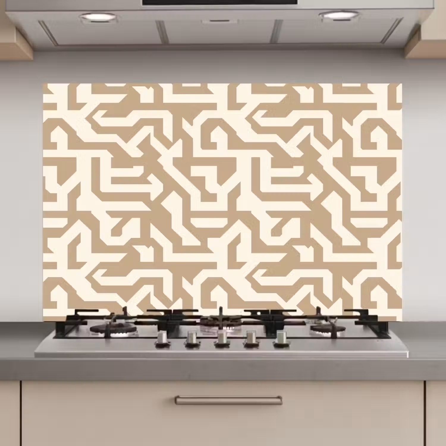 Modern - Abstract - Beige keuken achterwand spatscherm klein 900 -3d_website