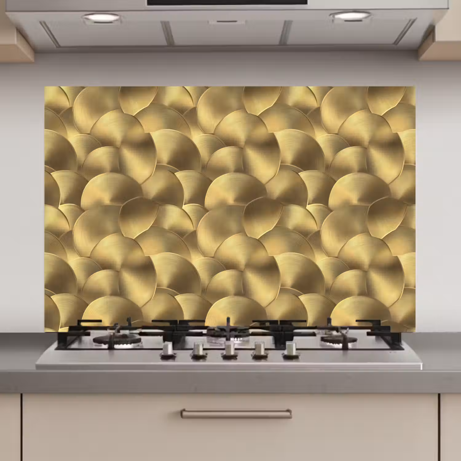 Modern - Cirkel - Goud keuken achterwand spatscherm klein 900 -3d_website