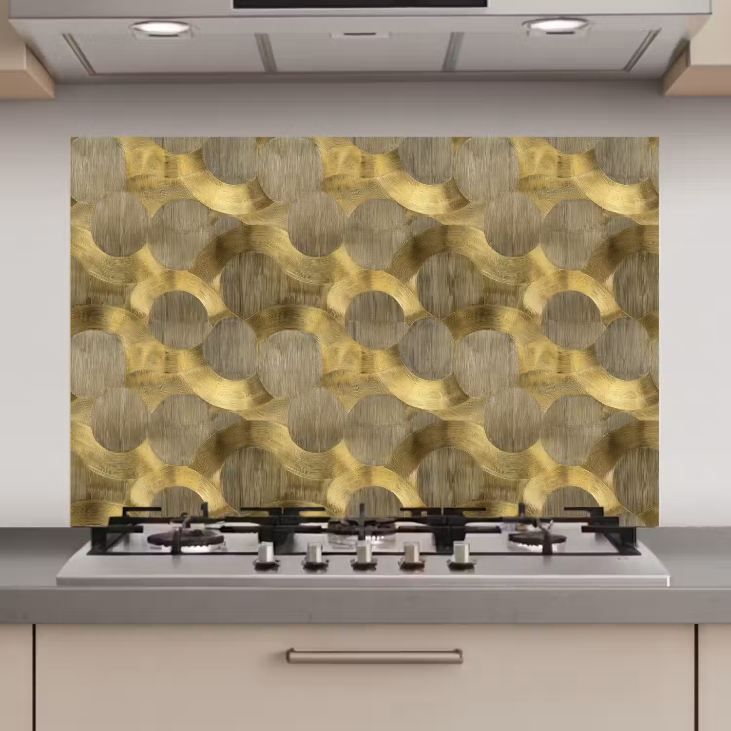 Modern - Geometrisch - Goud keuken achterwand spatscherm klein 900 -3d_website