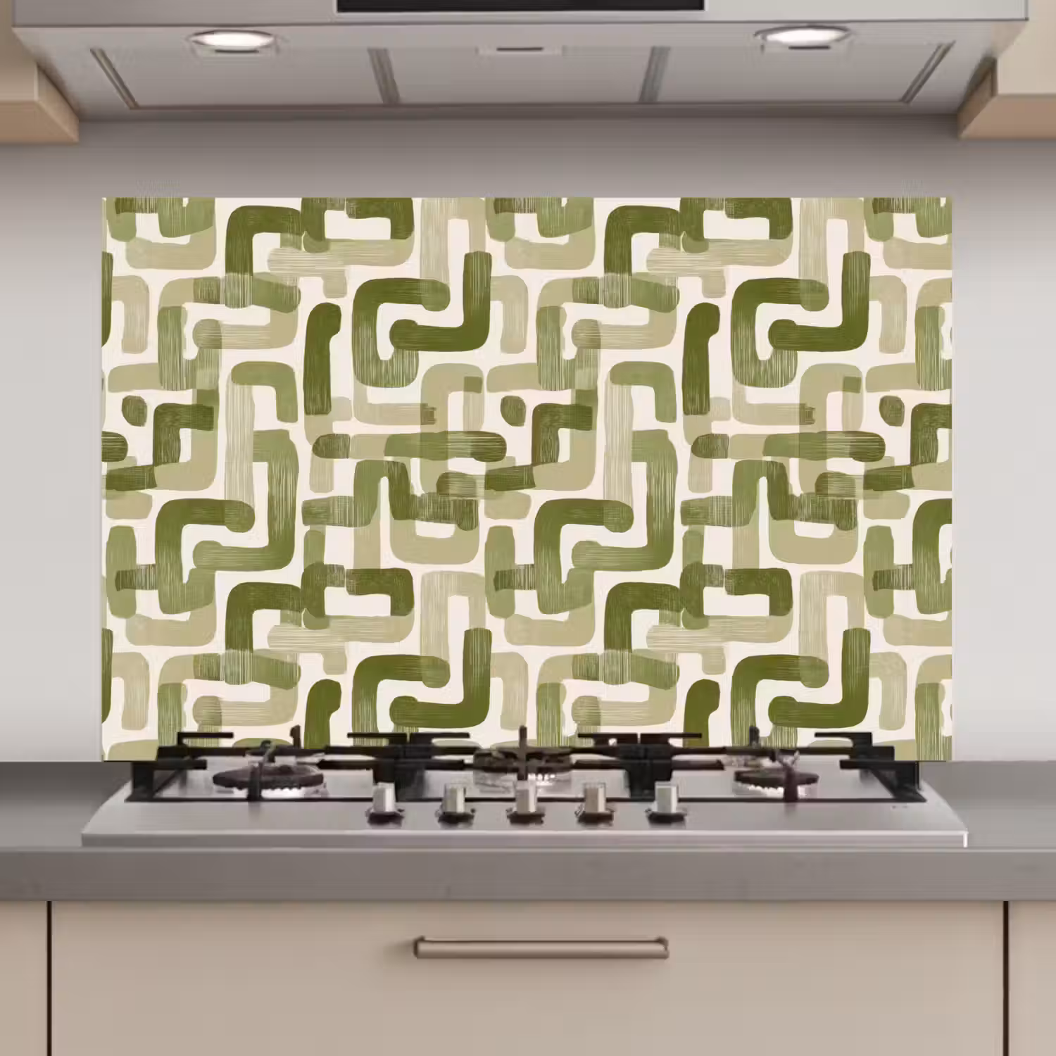 Modern - Grafisch - Groen keuken achterwand spatscherm klein 900 -3d_website