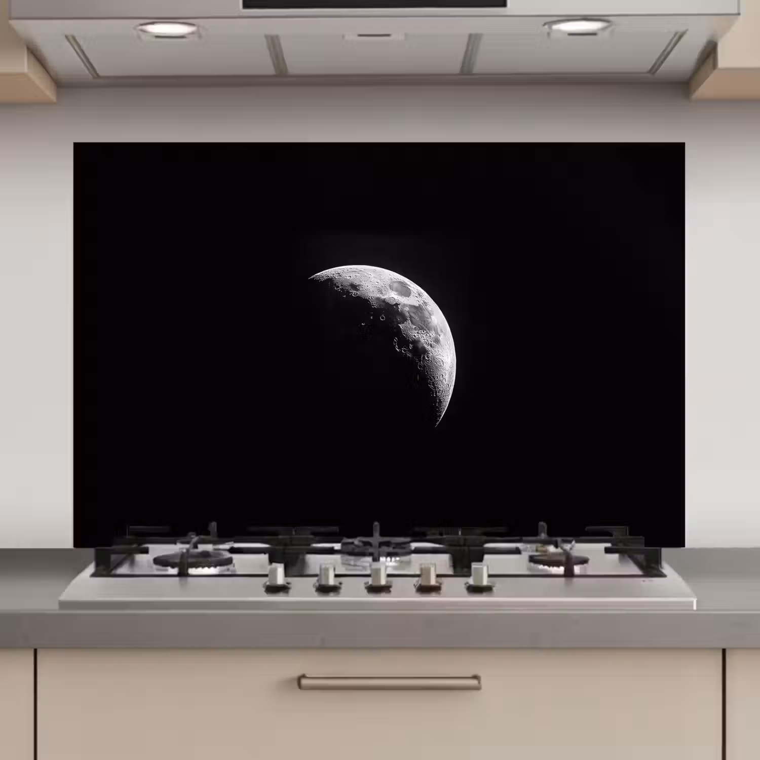 Maan - Hemel - Zwart - Schaduw keuken achterwand spatscherm klein -3d_website