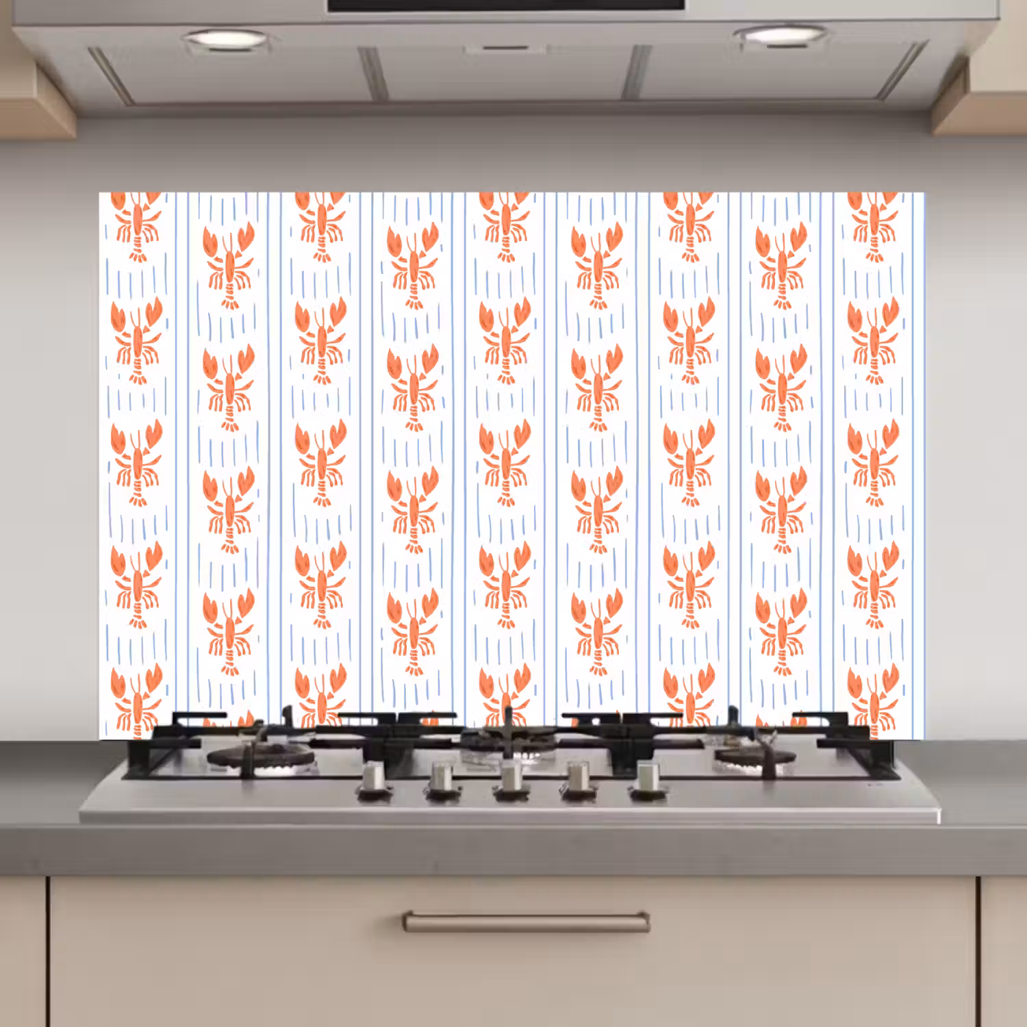 Zee - Kreeft - Oranje - Blauw keuken achterwand spatscherm klein 900 -3d_website