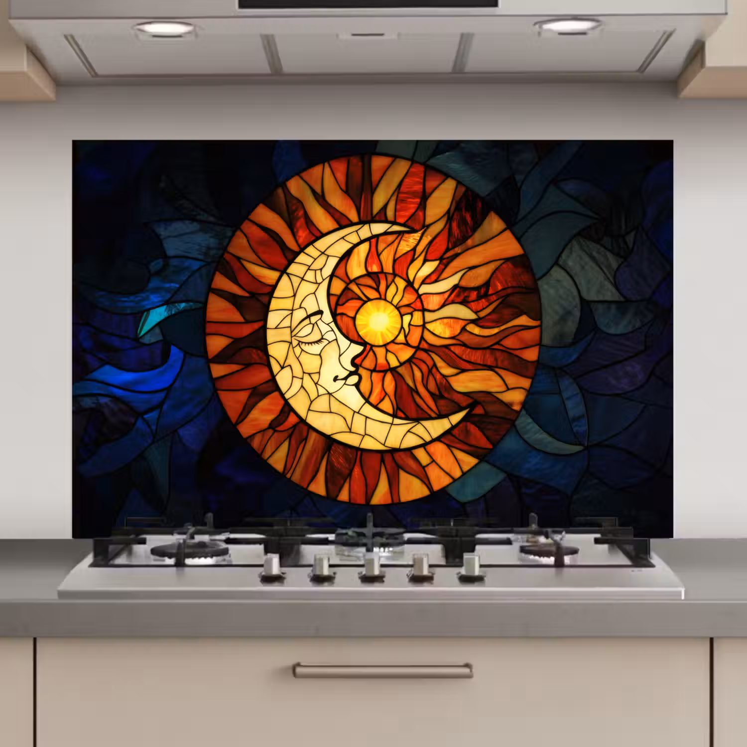 Mozaïek - Glas - Maan - Donkerblauw keuken achterwand spatscherm klein -3d_website