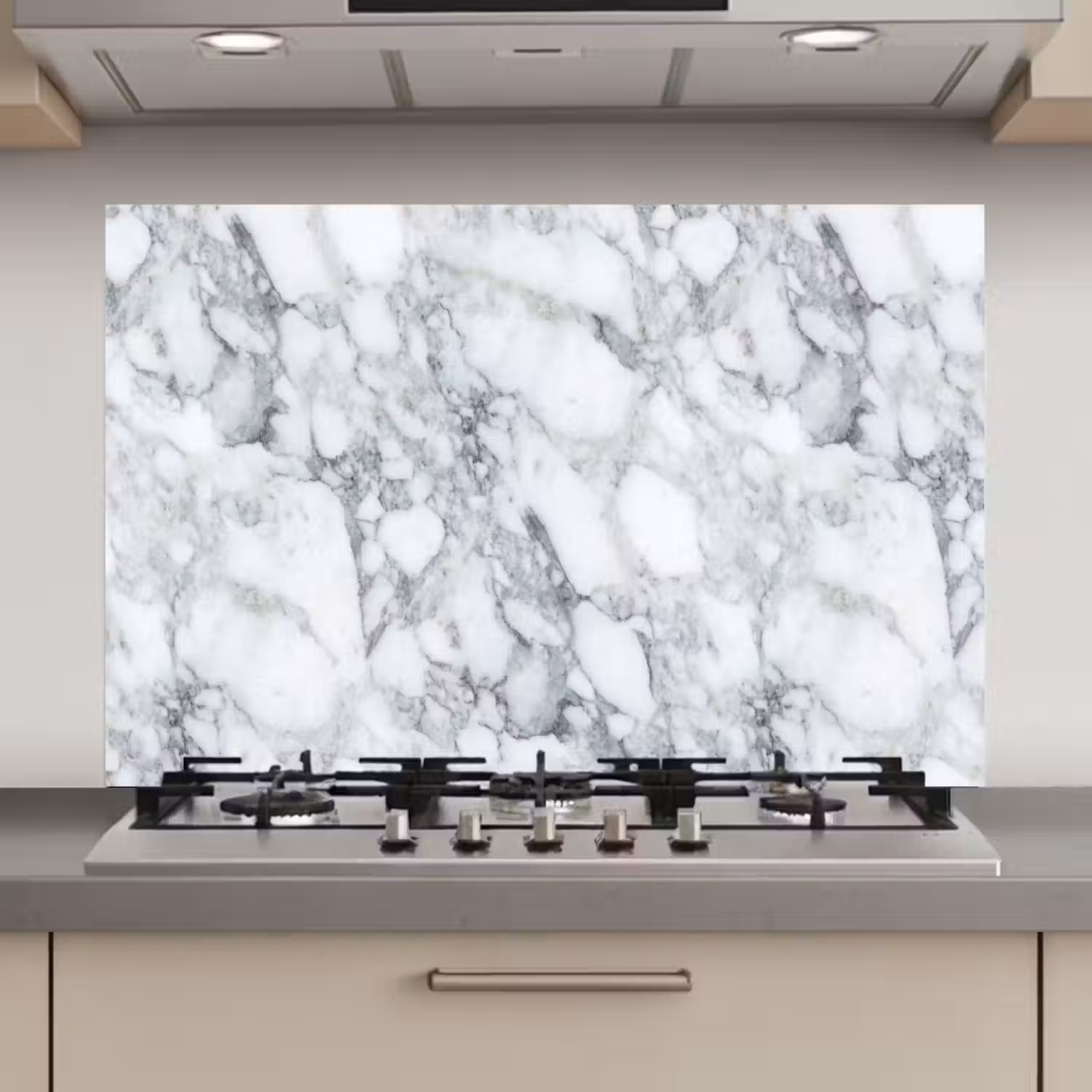 Mozaïek - Marmer - Wit - Onregelmatig keuken achterwand spatscherm klein 900 -3d_website