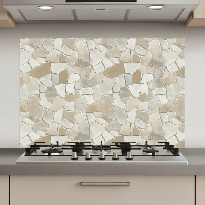 Mozaïek - Stenen - Beige keuken achterwand spatscherm klein 900 -3d_website