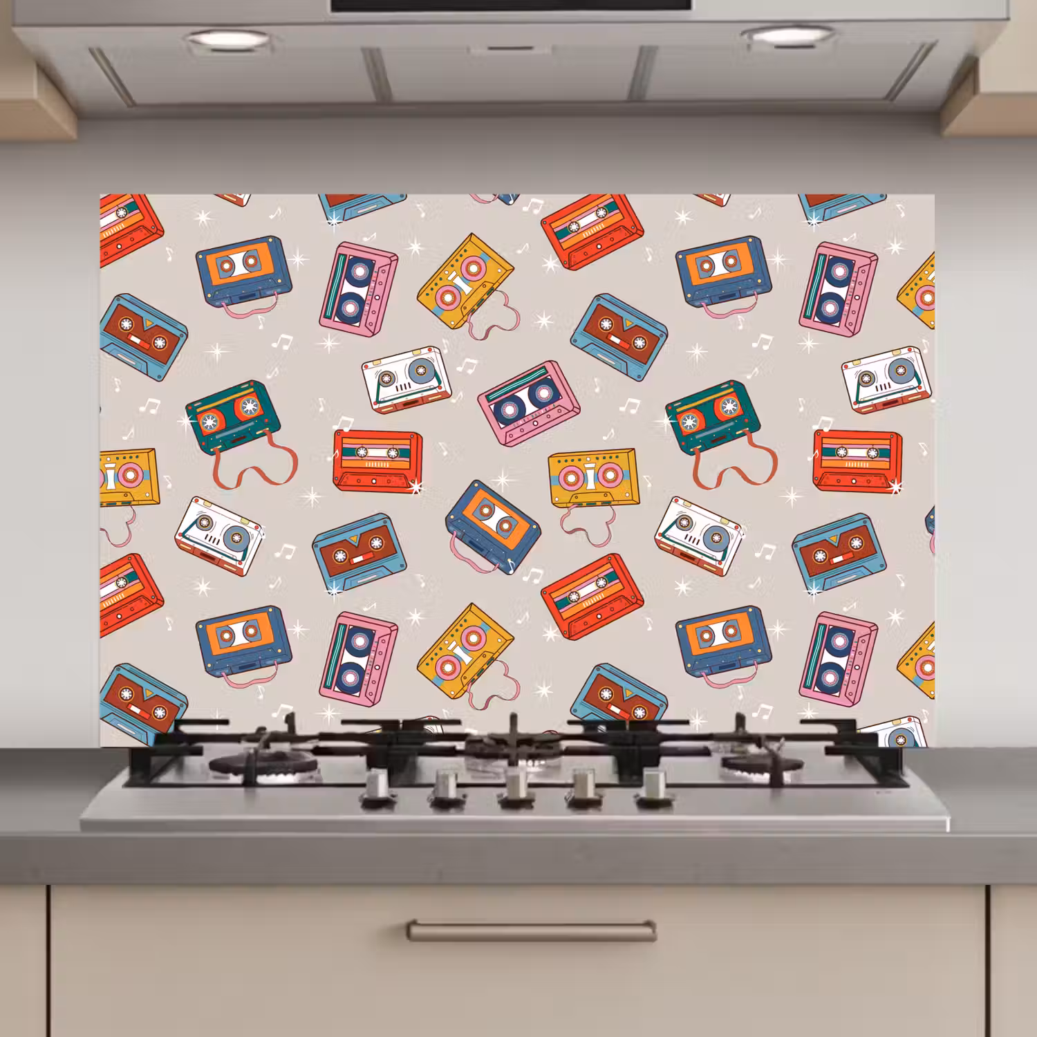 Muziek - Cassette - Patroon keuken achterwand spatscherm klein 900 -3d_website