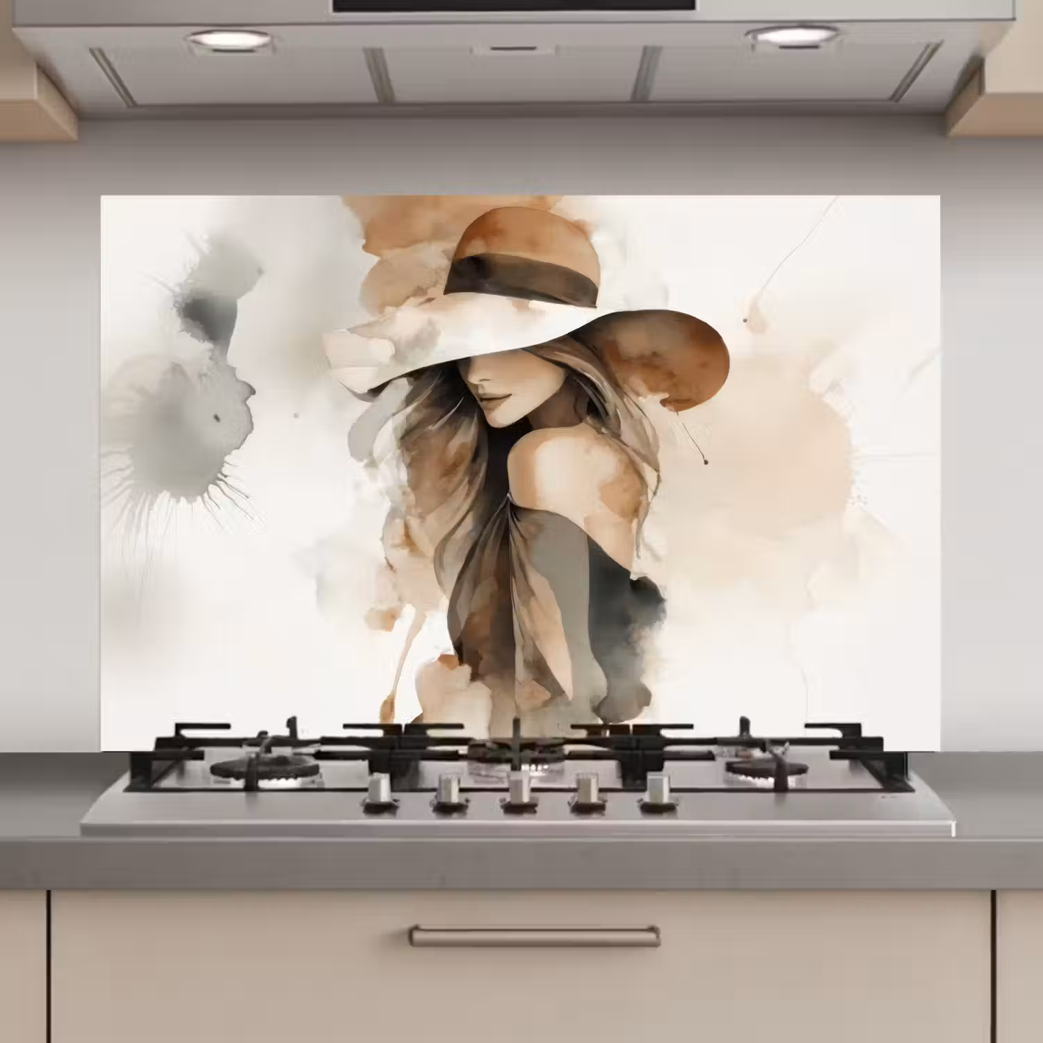 Mysterieus - Vrouw - Sepia keuken achterwand spatscherm klein -3d_website