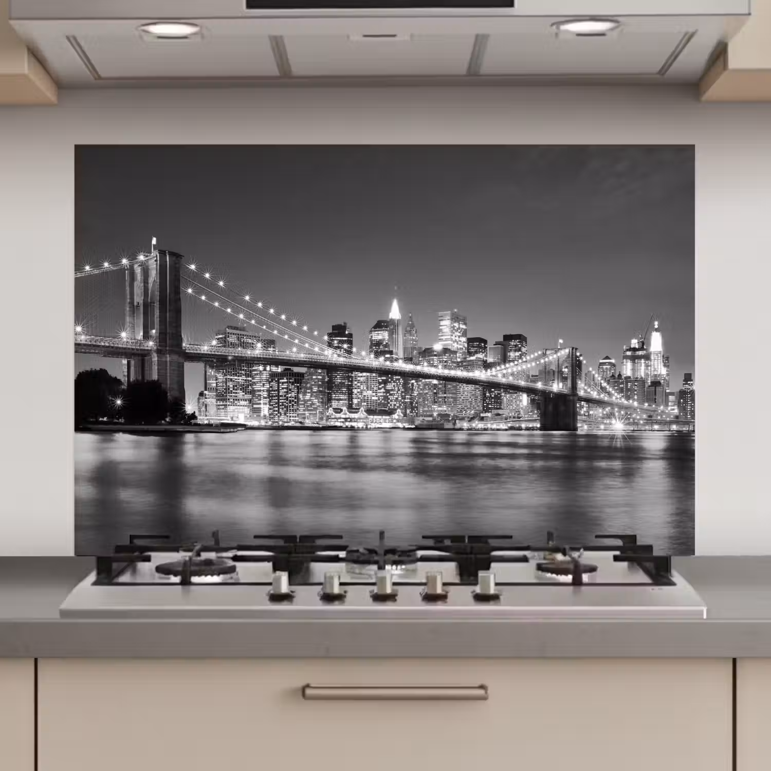 New York - Brug - Brooklyn - Zwart wit - Architectuur keuken achterwand spatscherm klein -3d_website