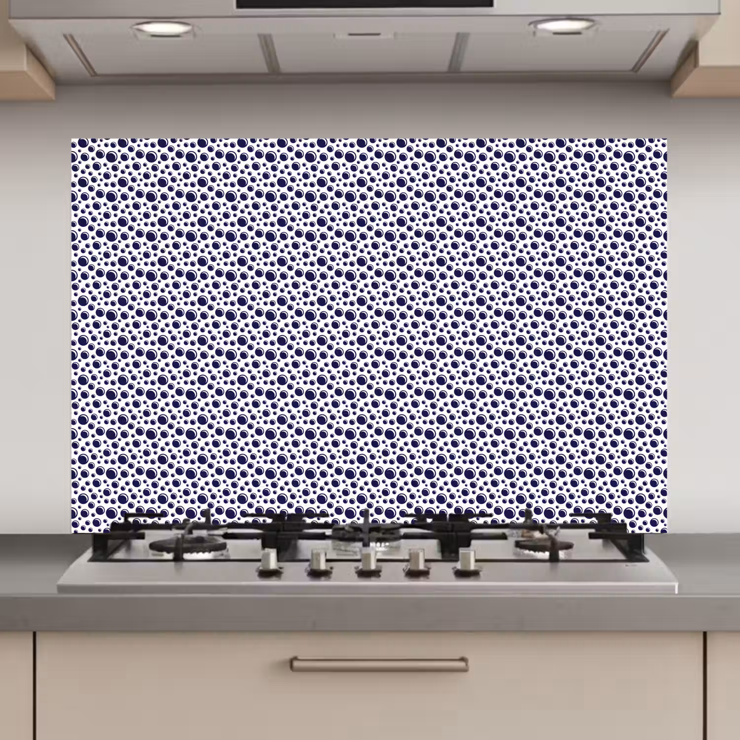Oceaan - Bubbel - Blauw - Wit keuken achterwand spatscherm klein 900 -3d_website