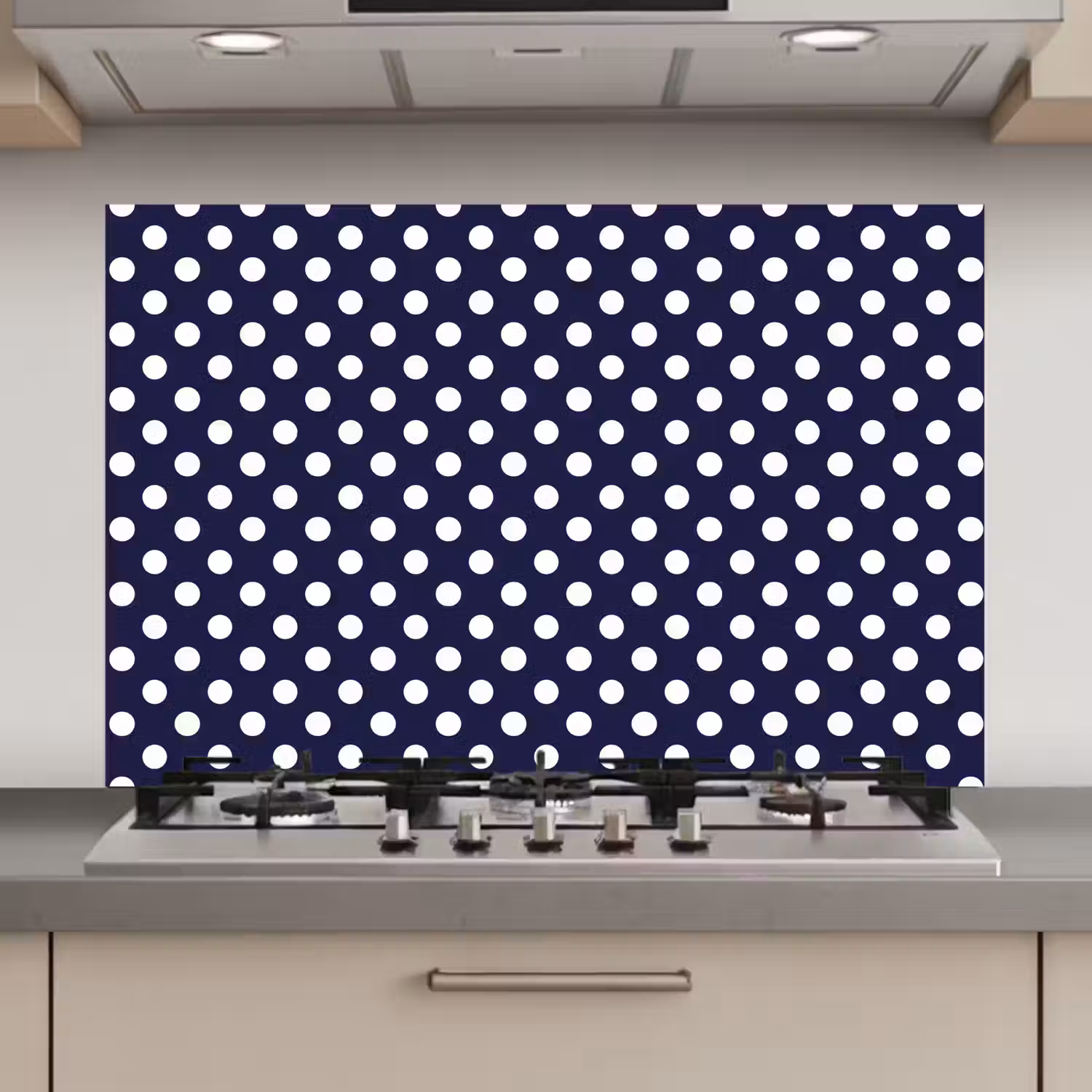 Oceaan - Stippen - Blauw - Wit keuken achterwand spatscherm klein 900 -3d_website