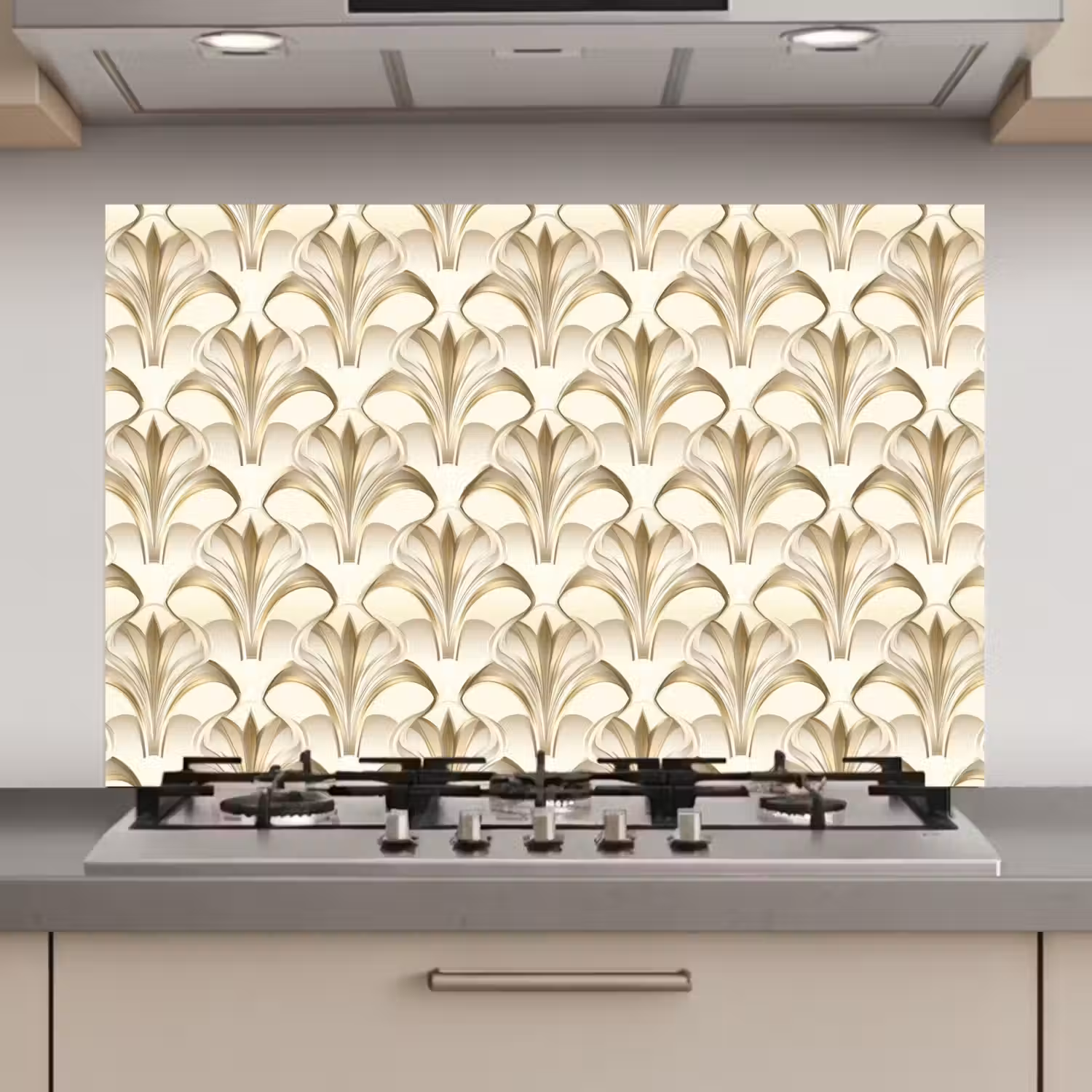 Ornament - Barok - Goud keuken achterwand spatscherm klein 900 -3d_website