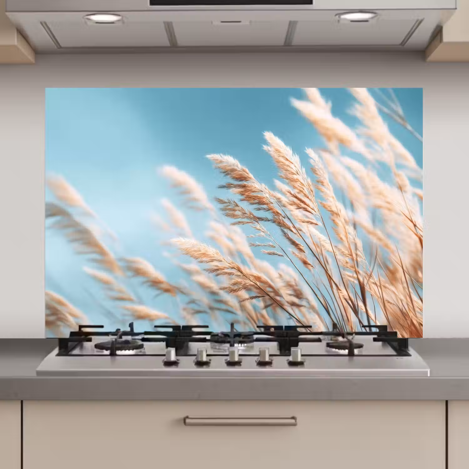 Siergras - Wind - Lichtbruin keuken achterwand spatscherm klein -3d_website