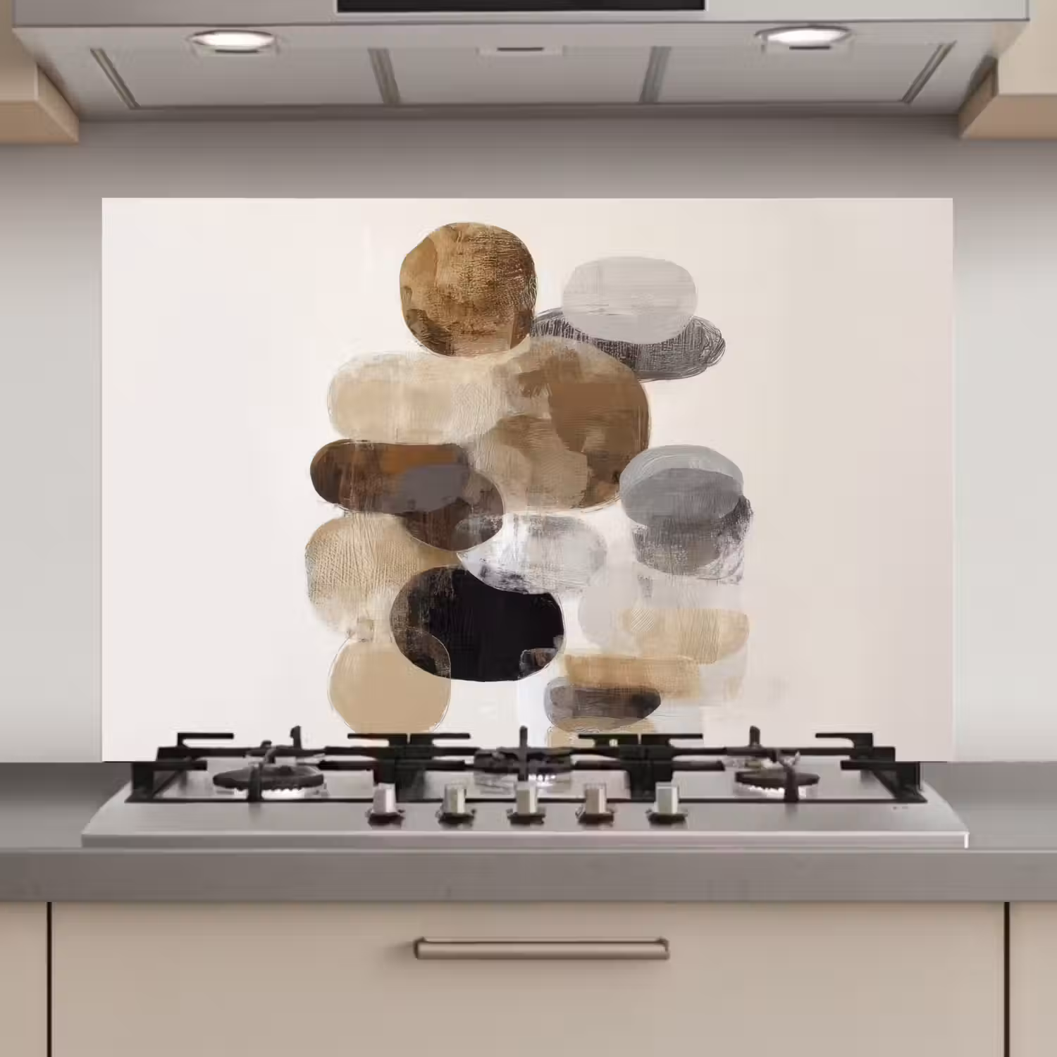 Ovaal - Kleurvlakken - Penseelstreken keuken achterwand spatscherm klein -3d_website