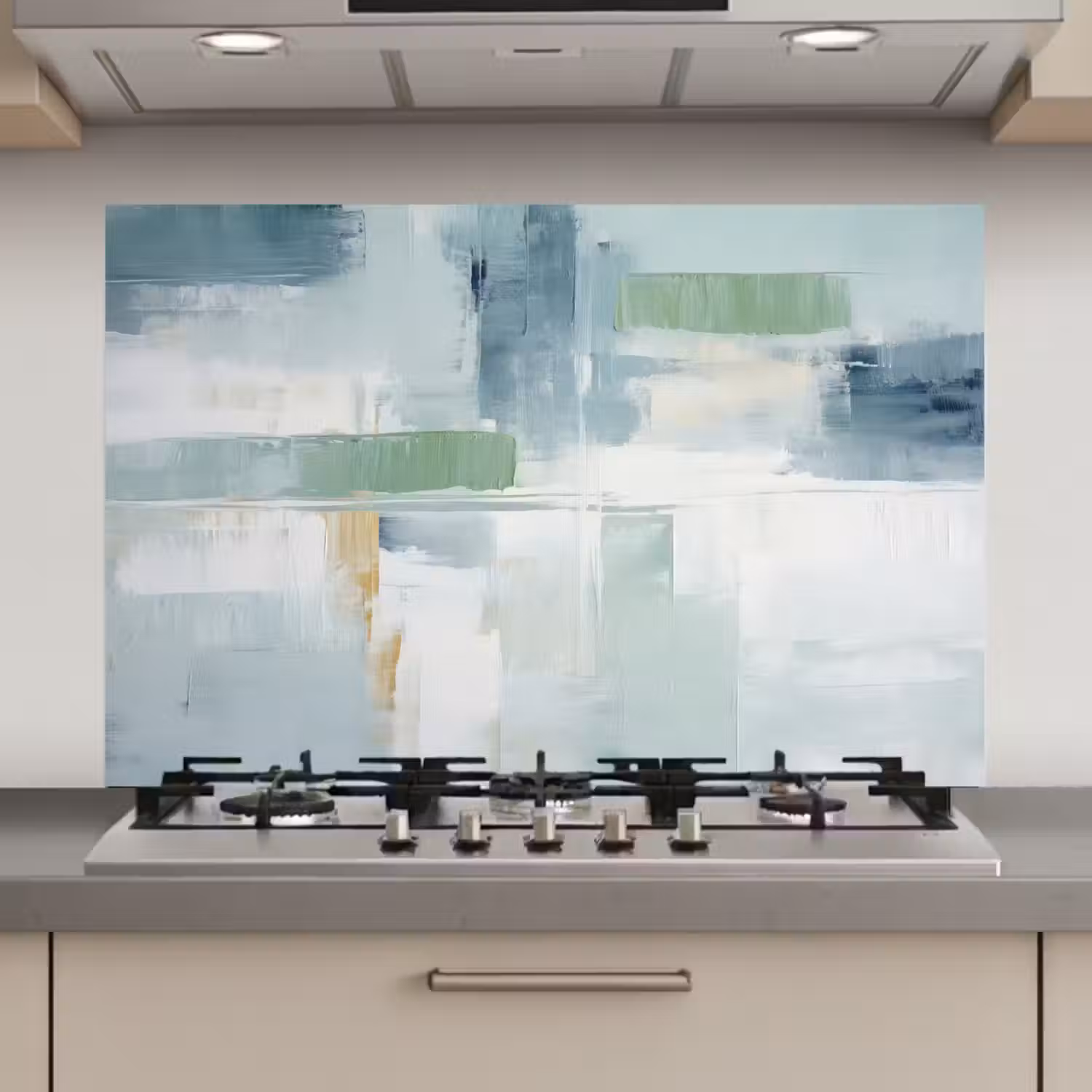 Verf - Moderne kunst - Abstract - Grijs keuken achterwand spatscherm klein -3d_website