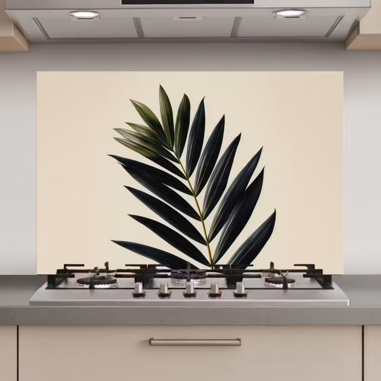 Palmblad - Donkere bladen - Subtiel keuken achterwand spatscherm klein -3d_website