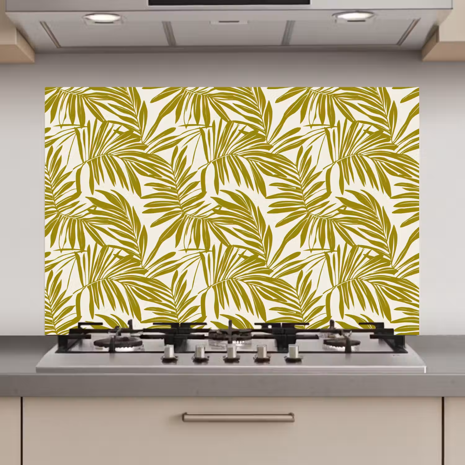 Palmblad - Patroon - Groen keuken achterwand spatscherm klein 900 -3d_website