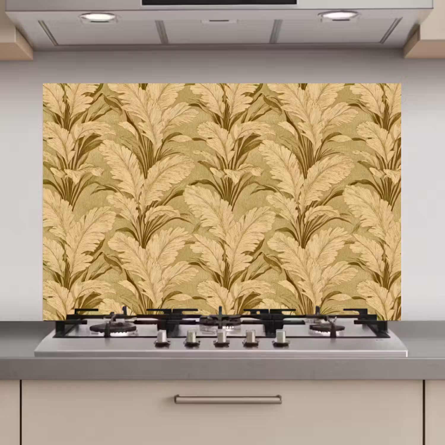 Palmbladeren - Klassiek - Groen keuken achterwand spatscherm klein 900 -3d_website