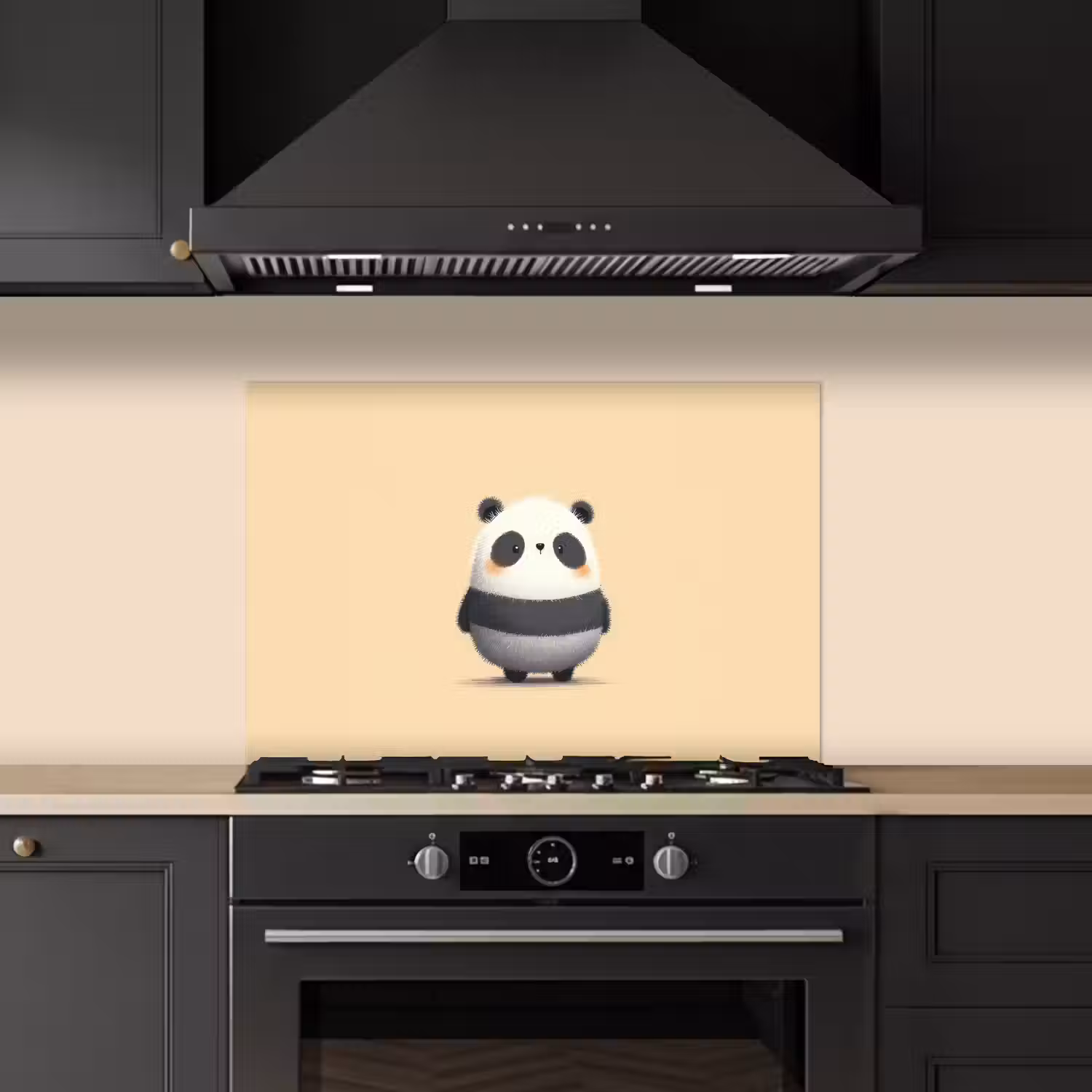 Panda - Beige - Minimalistisch keuken achterwand spatscherm klein -sfeer1