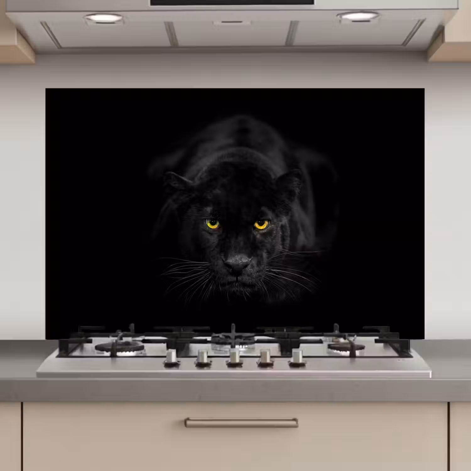 Panter - Dieren - Zwart - Ogen keuken achterwand spatscherm klein -3d_website
