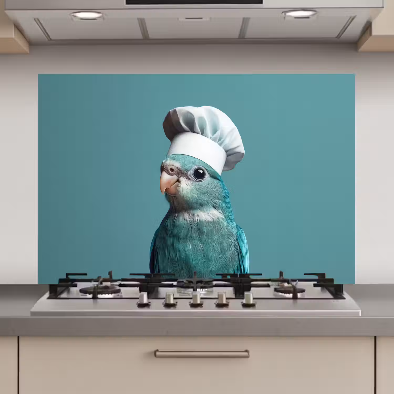 Parkiet - Vogel - Koksmuts - Cute keuken achterwand spatscherm klein -3d_website