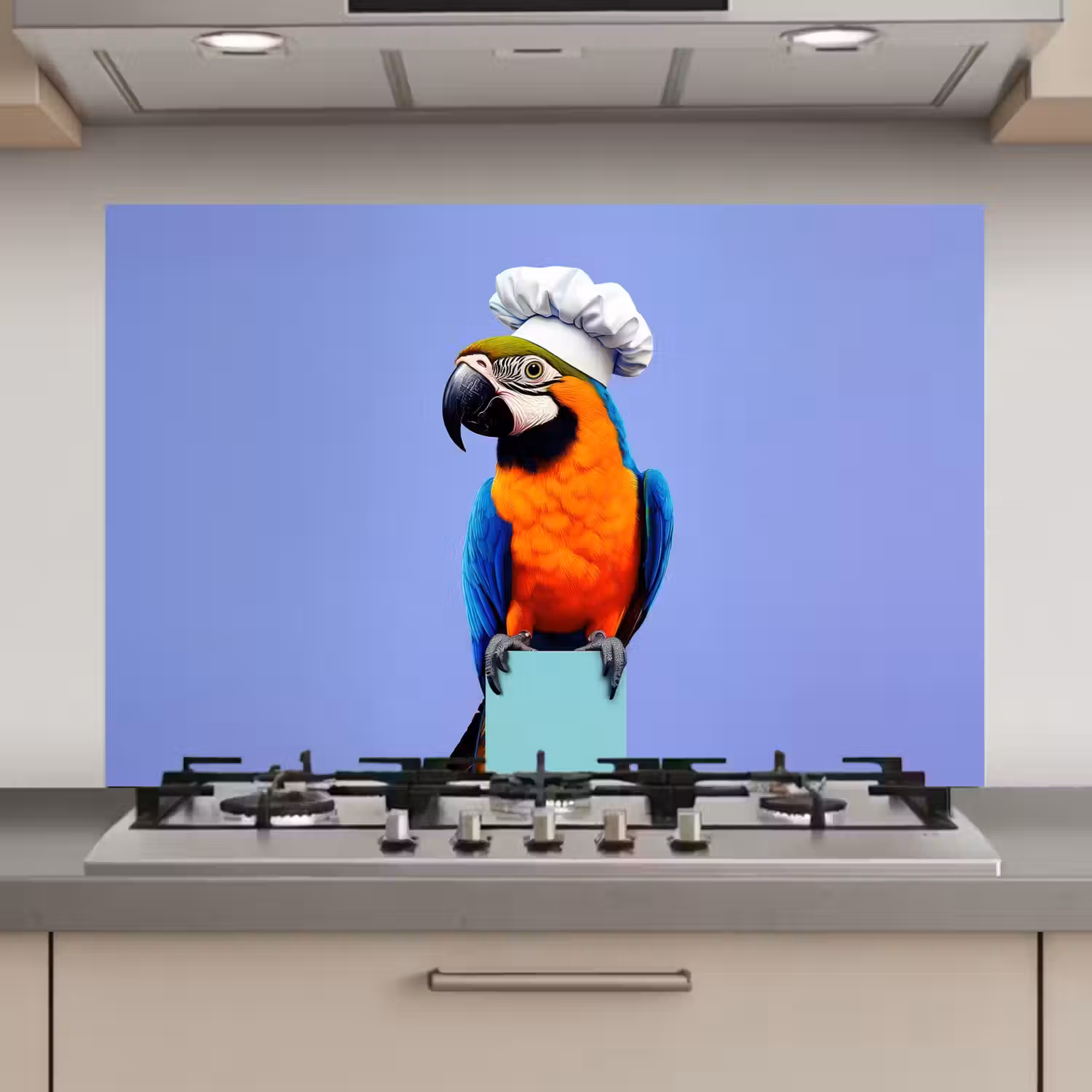Papegaai - Koksmuts - Vogel - Leuk keuken achterwand spatscherm klein -3d_website