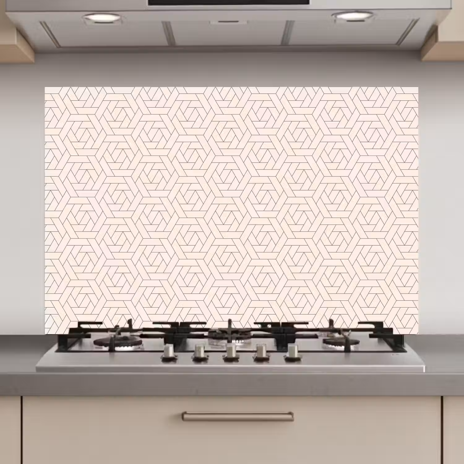 Patroon - Beige - Lijnen - Bruin keuken achterwand spatscherm klein 900 -3d_website