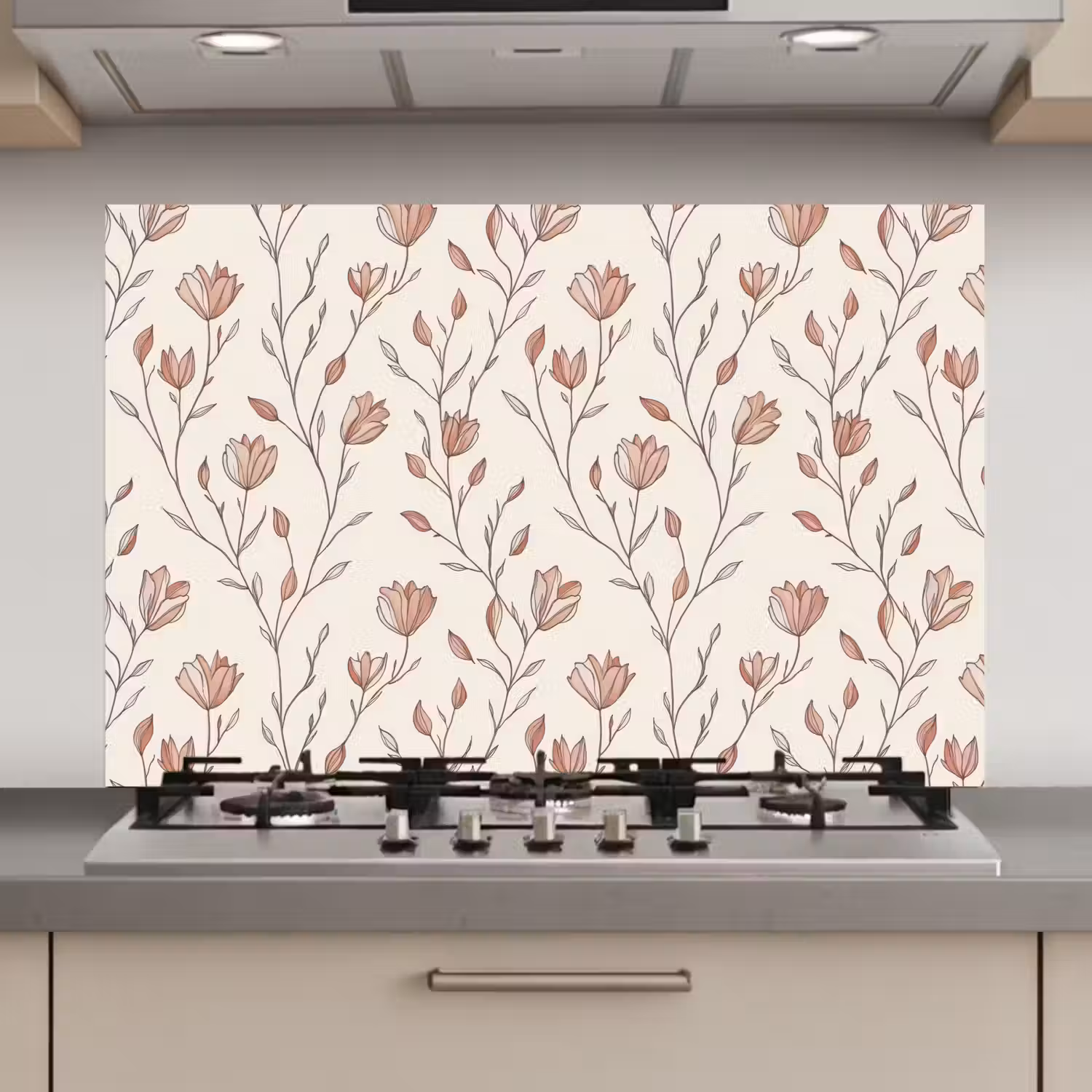 Patroon - Klassiek - Roze keuken achterwand spatscherm klein 900 -3d_website