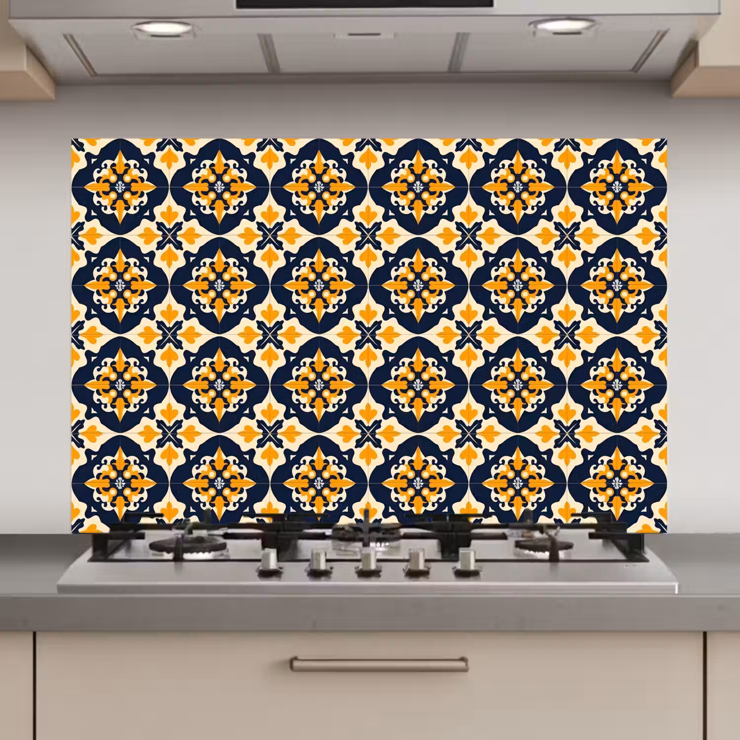 Patroon - Siertegel - Kleurrijk keuken achterwand spatscherm klein 900 -3d_website