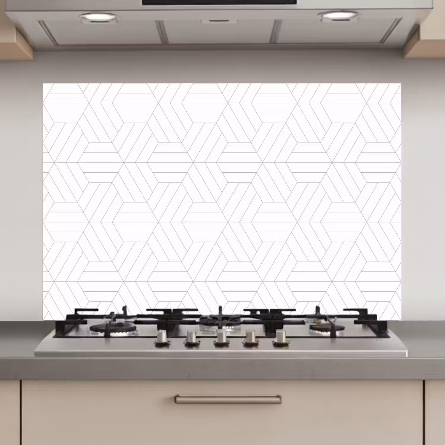 Patroon - Lijn - Design - Zwart - Wit keuken achterwand spatscherm klein 900 -3d_website
