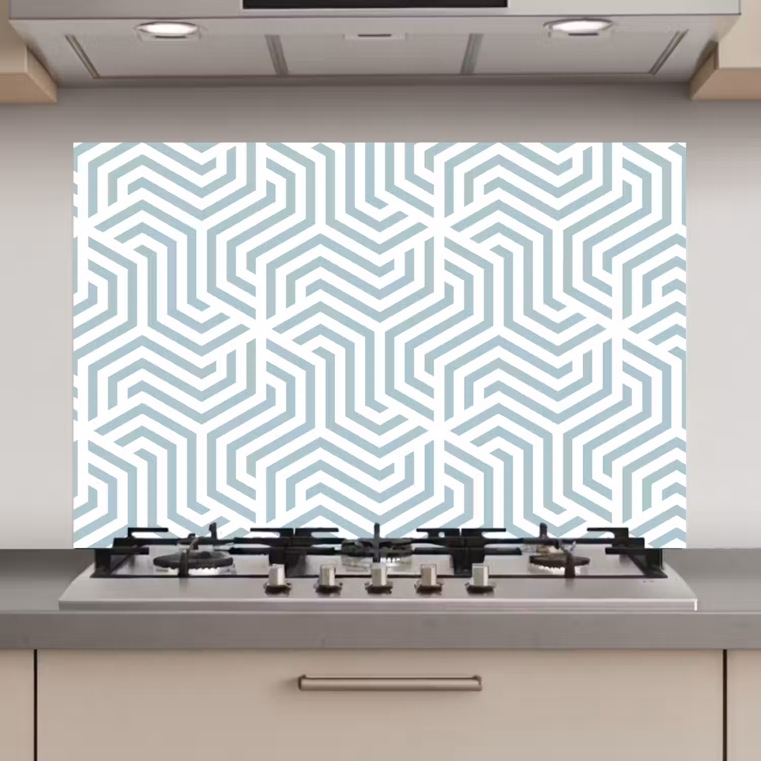 Patroon - Lijn - Design - Groen keuken achterwand spatscherm klein 900 -3d_website