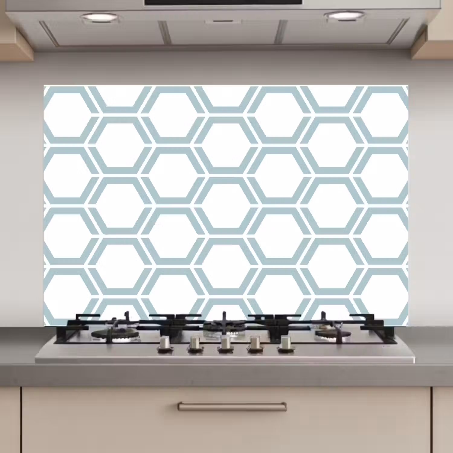 Patroon - Lijn - Design - Hexagon keuken achterwand spatscherm klein 900 -3d_website