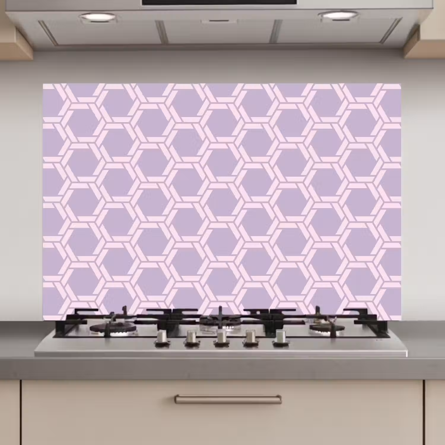 Patroon - Roze - Paars keuken achterwand spatscherm klein 900 -3d_website