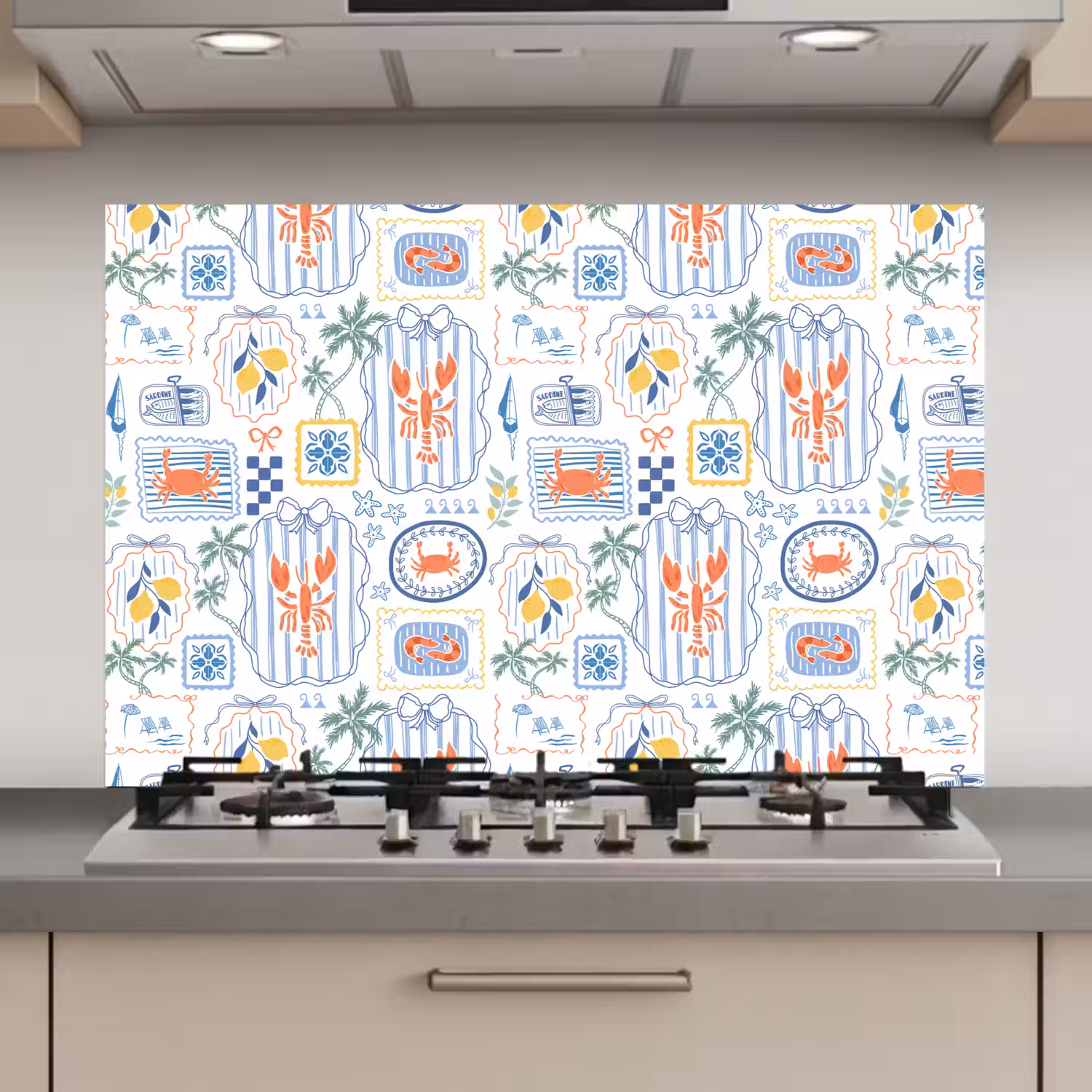 Zee - Sfeer - Krab - Blauw keuken achterwand spatscherm klein 900 -3d_website