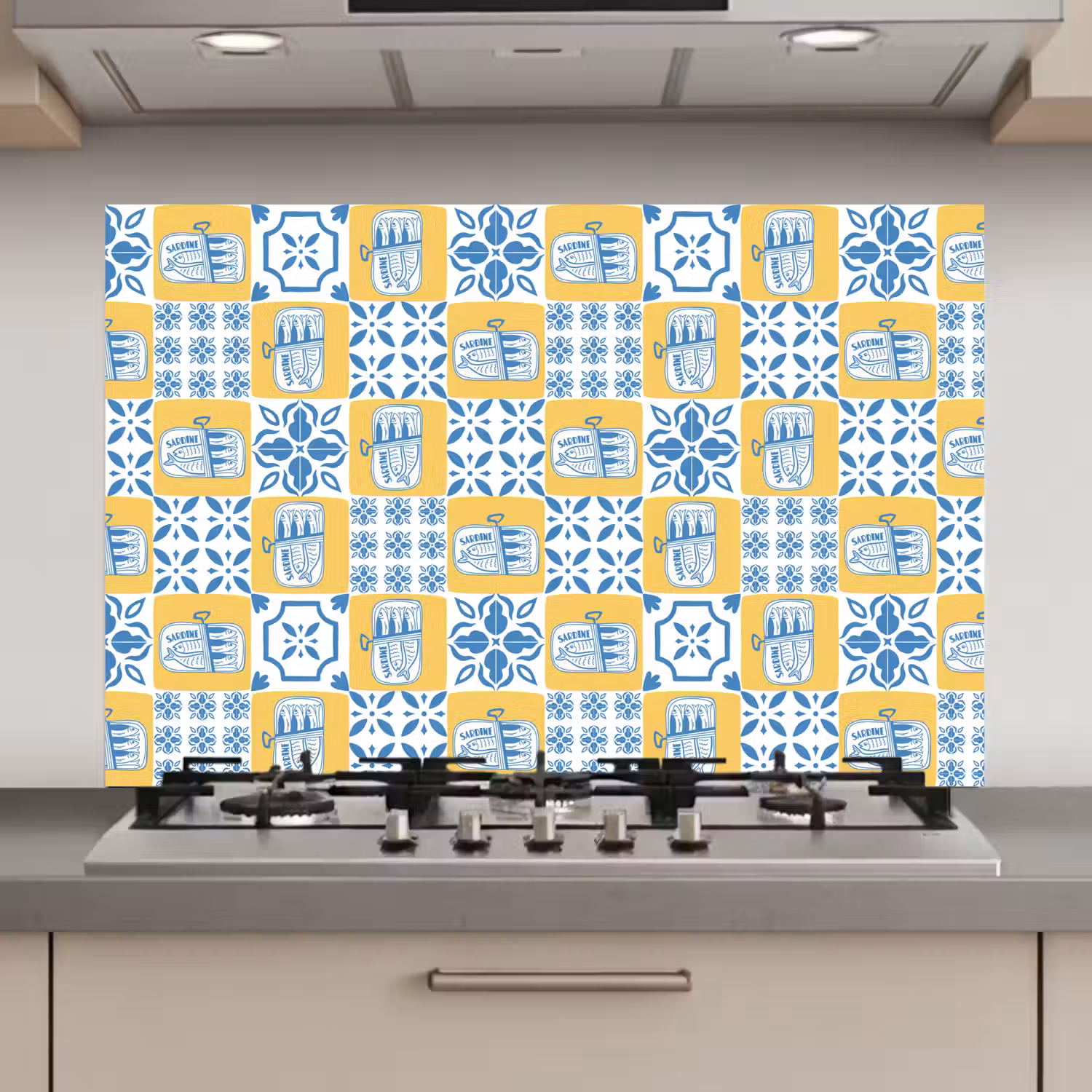 Zee - Geel - Blauw - Wit keuken achterwand spatscherm klein 900 -3d_website