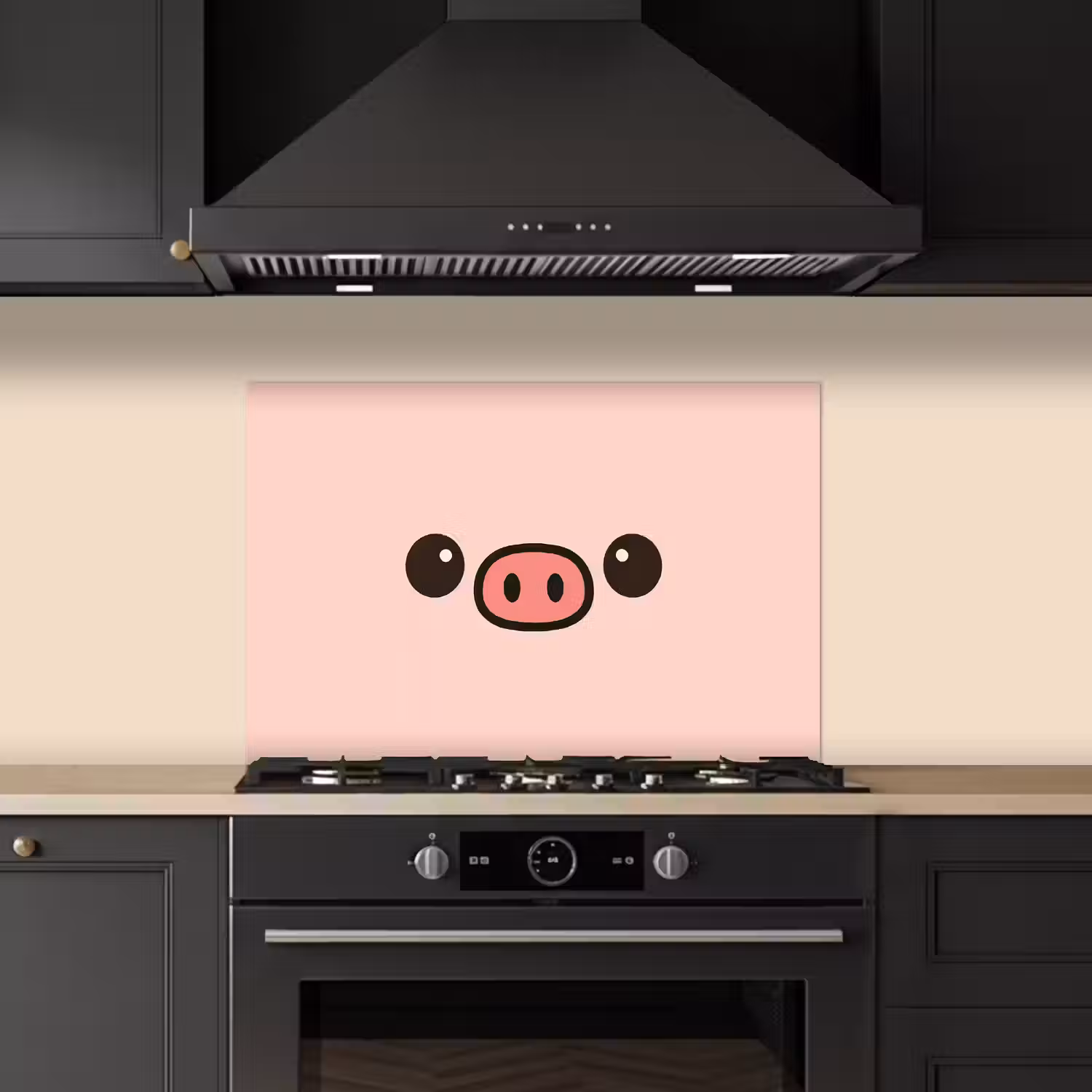 Varken - Roze - Minimalistisch keuken achterwand spatscherm klein -sfeer1