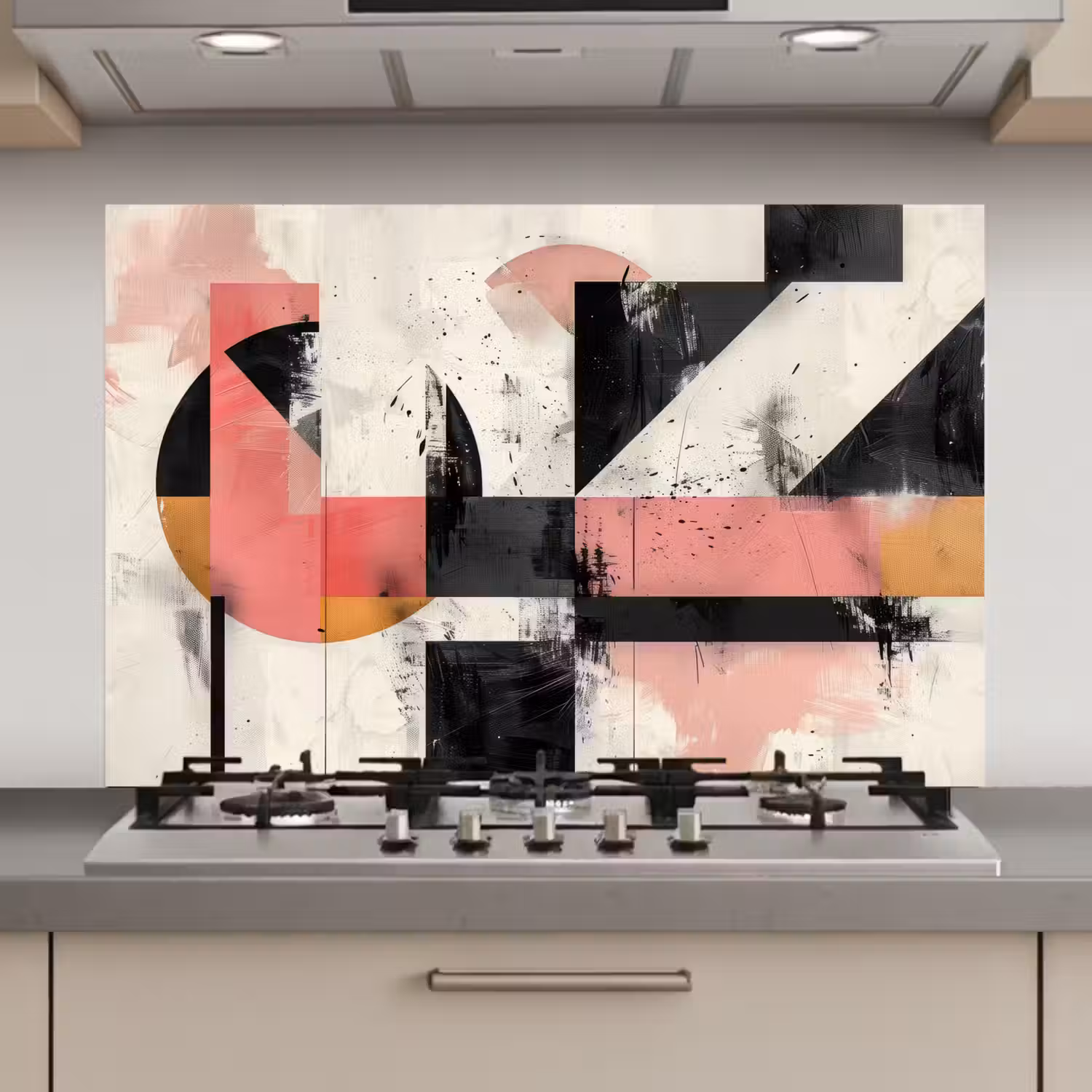 Roze - Abstract - Aesthetic - Modern - Vormen keuken achterwand spatscherm klein -3d_website