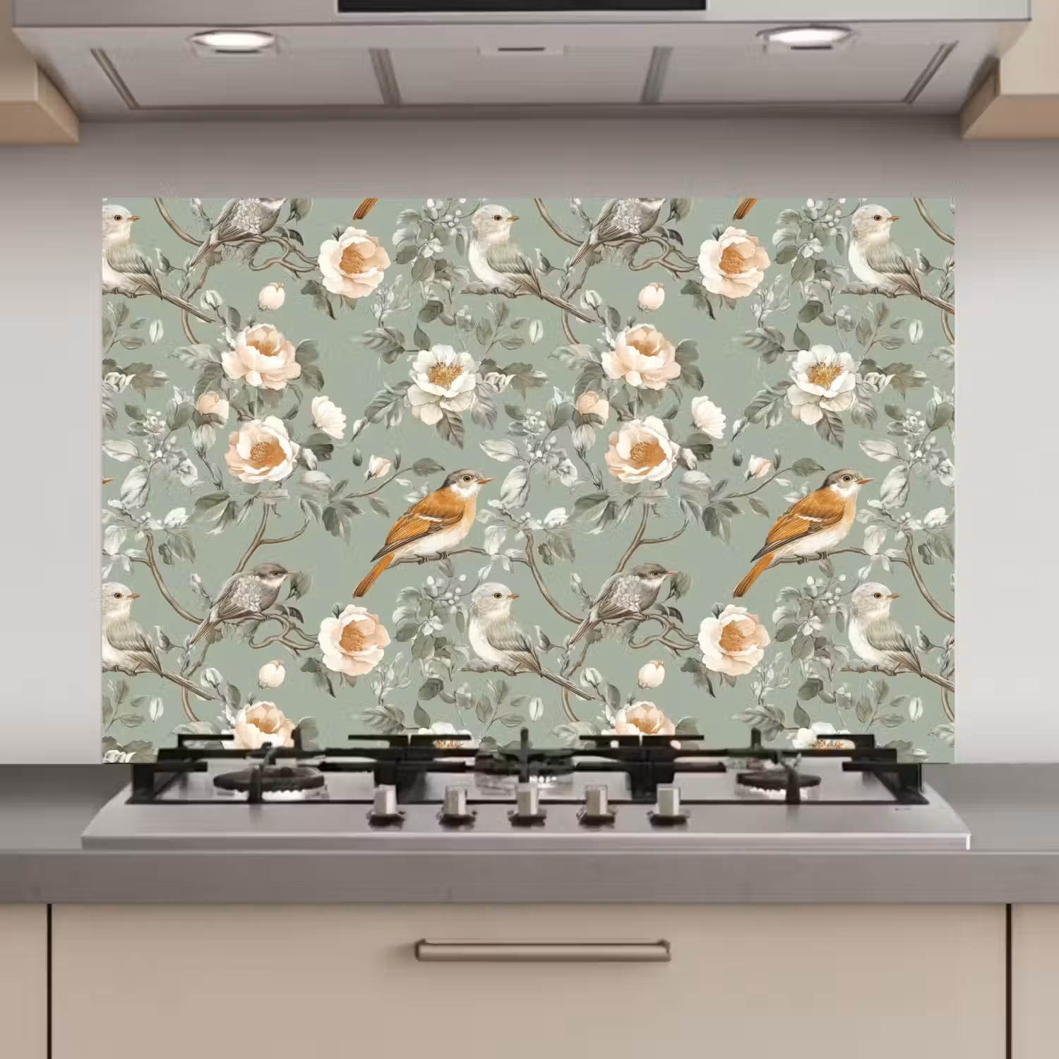 Roze - Vogels - Kleurrijk keuken achterwand spatscherm klein 900 -3d_website