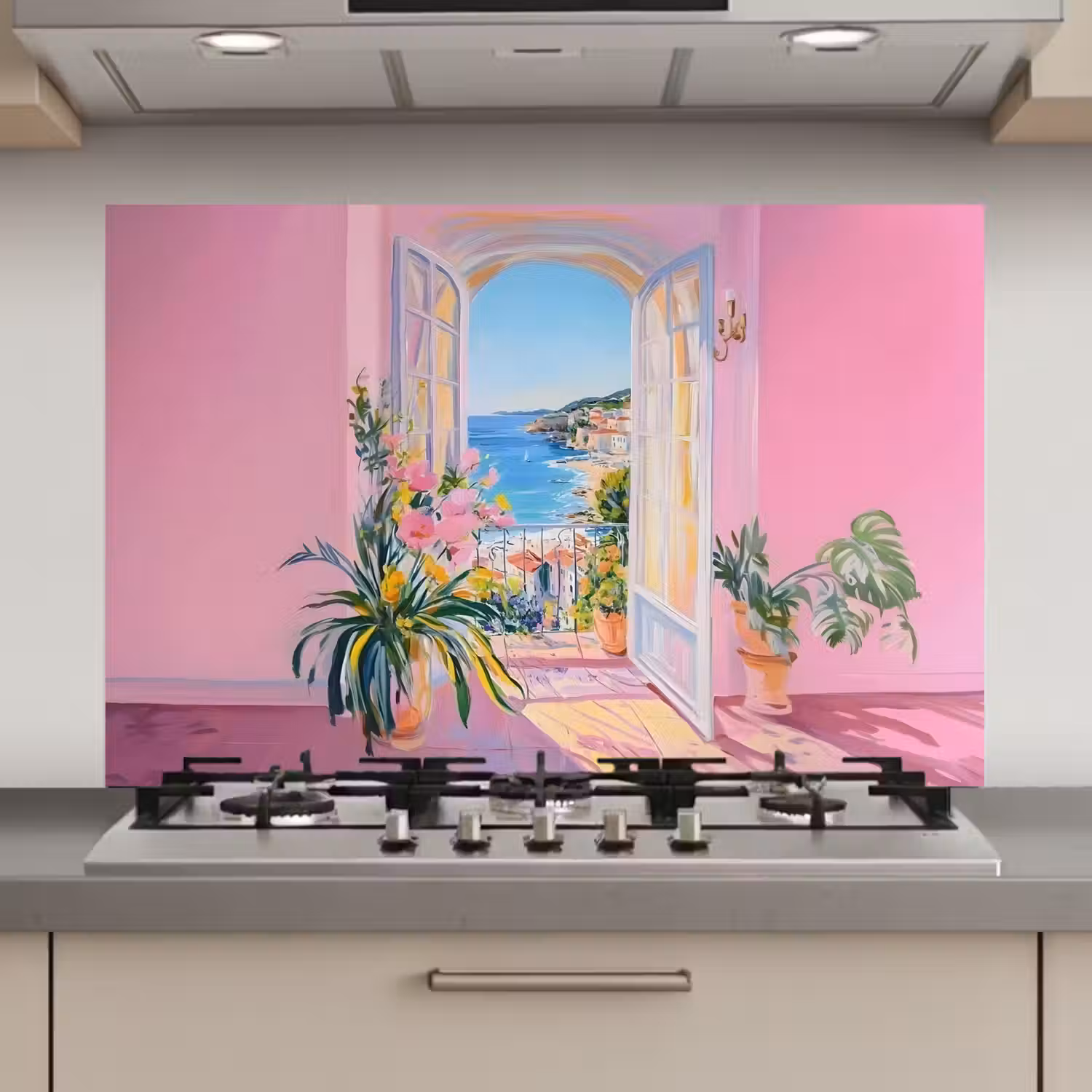 Roze - Buiten - Verf keuken achterwand spatscherm klein -3d_website