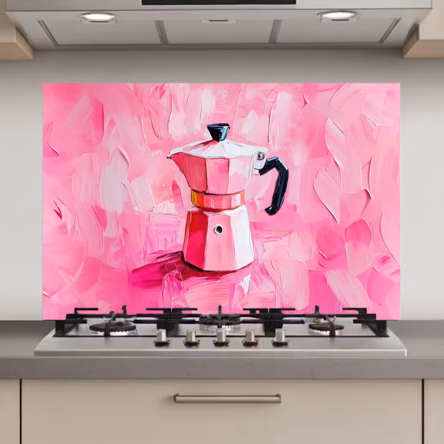 Roze - Verf - Coffee keuken achterwand spatscherm klein -3d_website