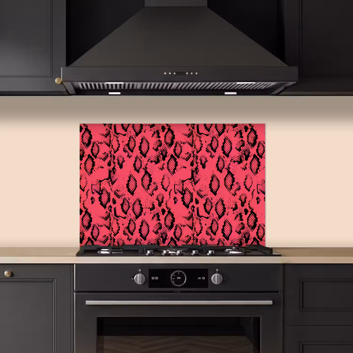 Roze - Slang - Motief keuken achterwand spatscherm klein 900 -sfeer1