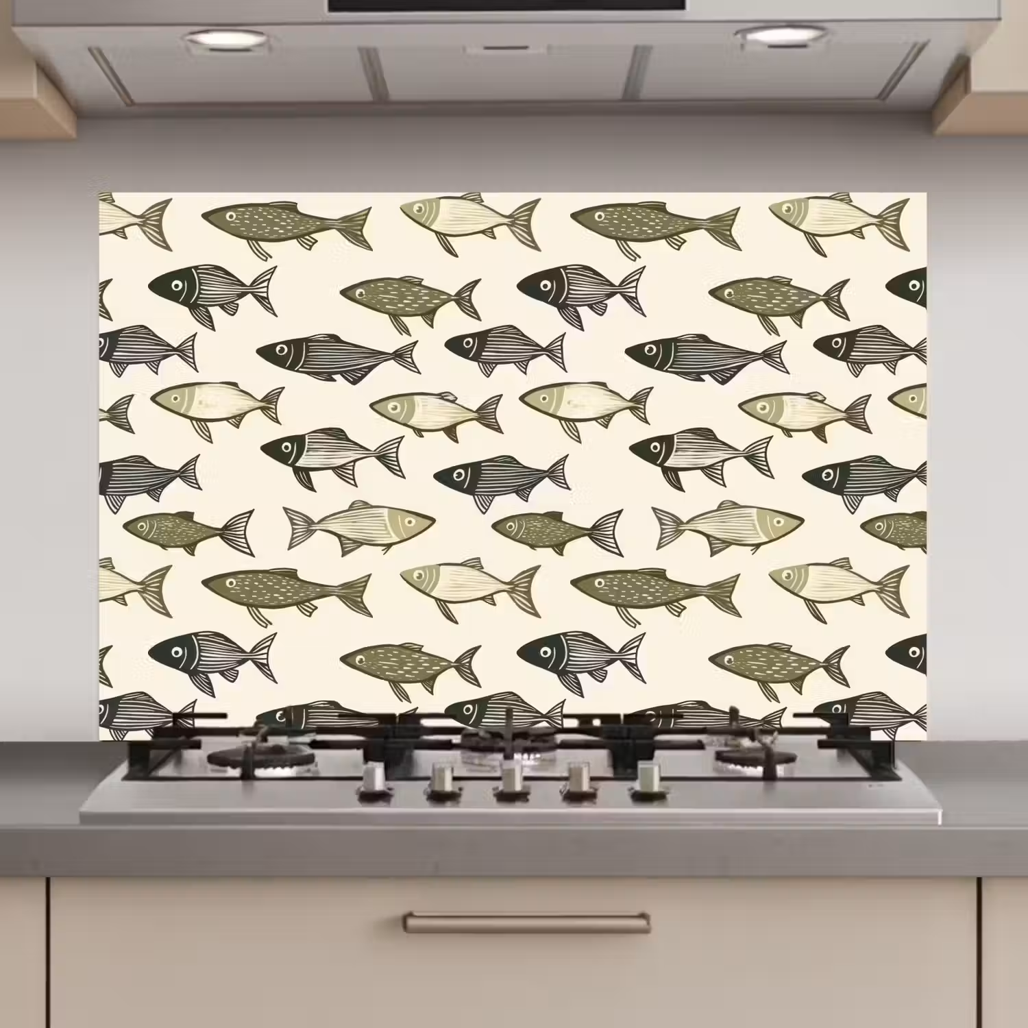 Vissen - Klassiek - Groen keuken achterwand spatscherm klein 900 -3d_website