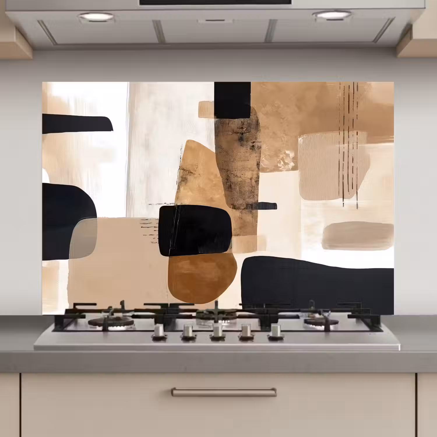 Vlakken - Abstract - Zwart - Strepen keuken achterwand spatscherm klein -3d_website